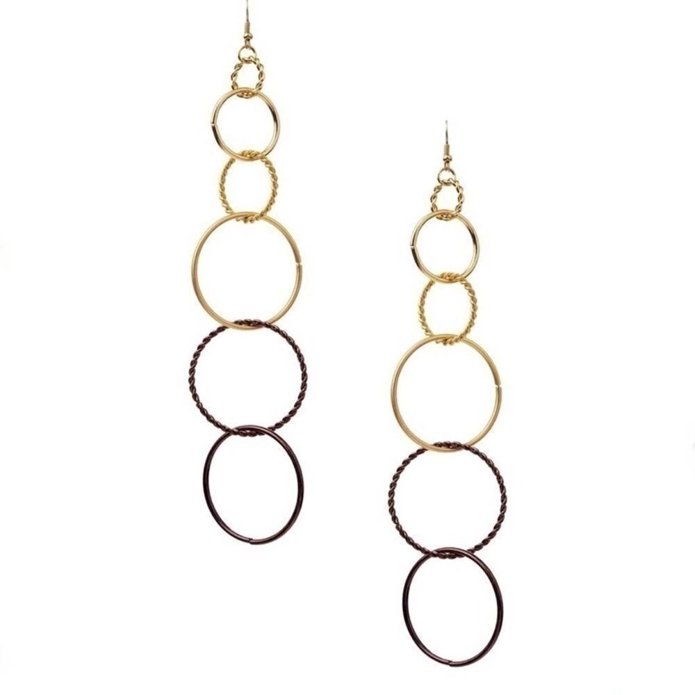 𝅺nwt Bansri multi hoop lynx “in the swing” earrings